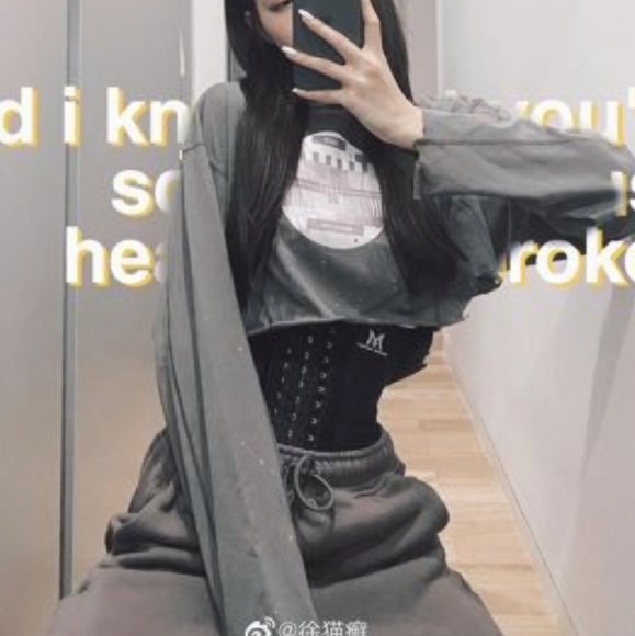 SMFK grey crop long sleeve top - Picture 3 of 3